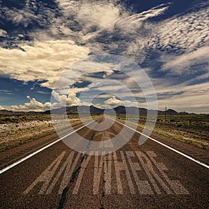 Conceptual Image of Road With the Word Anywhere photo