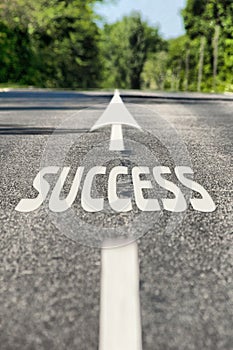 Conceptual Image of Road With the Word Success