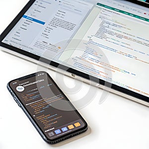 Coding apps browser network isolated on white background