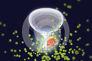 Conceptual image for viral ethiology of prostate cancer