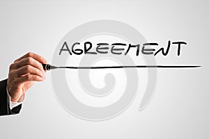 Conceptual image with the word Agreement