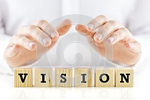 Conceptual image with the word Vision