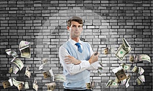 Conceptual image of young businessman.