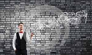 Conceptual image of young businessman.