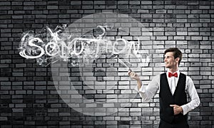 Conceptual image of young businessman.