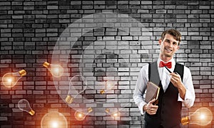 Conceptual image of young businessman.