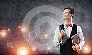 Conceptual image of young businessman.