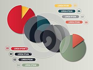 Conceptual infographics element. Paper art style. Projects template for business. Vector art and illustration.