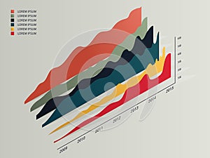 Conceptual infographics element. Paper art style. Projects template for business. Vector art and illustration.