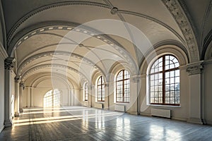Conceptual interior with arched ceiling