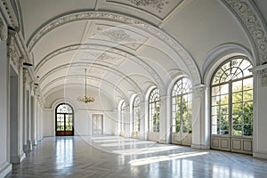 Conceptual interior with arched ceiling