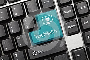 Conceptual keyboard - Telehealth blue key