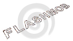 Conceptual large community of people forming FLASHMOB word. 3d illustration metaphor to massive and spontaneous actions