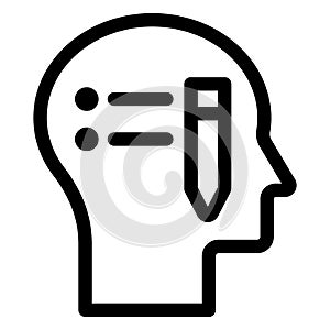 Conceptual learning, creative learning, Line vector icon which can easily modify or edit