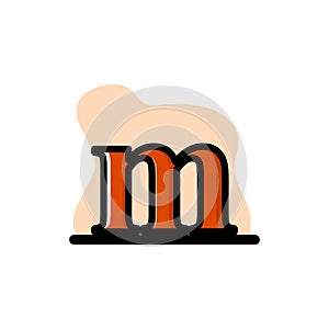 Conceptual Lowercase Letter M Icon Vector Illustration