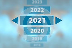 Conceptual message writing showing `2021`. Business photo showcasing go with regulations governing conduct. Conceptual photo. photo