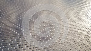 Conceptual metal background of diamond plate floor as a modern pattern layout.