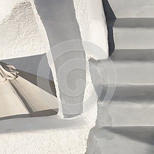 Conceptual minimalism. Santorini, Greece. Fragment of the traditional architecture of the island of Santorini