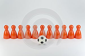 Conceptual orange game pawns