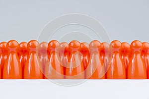 Conceptual orange game in a row