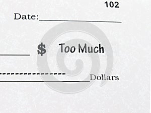 Conceptual photo of Check with Too Much