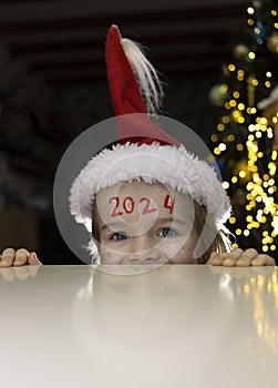 Conceptual photo of a child for the New Year 2024