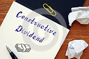 Conceptual photo about Constructive Dividend with handwritten text