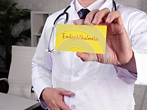 Conceptual photo about Endophthalmitis  with written text