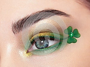 Conceptual photo eye of St. Patrick`s Day photo