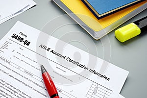 Conceptual photo about Form 5498-QA ABLE Account Contribution Information with handwritten text