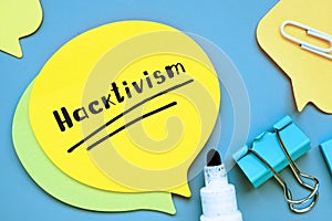 Conceptual photo about Hacktivism with written phrase photo