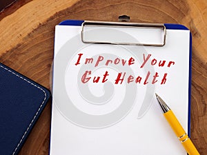 Conceptual photo about Improve Your Gut Health with handwritten text