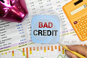 Conceptual photo showing printed text Bad credit loan