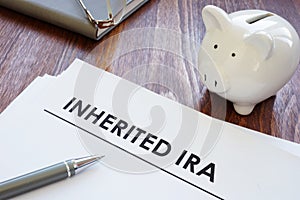Conceptual photo showing printed text inherited ira