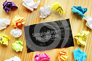 Conceptual photo showing printed text Single-Payer Healthcare photo