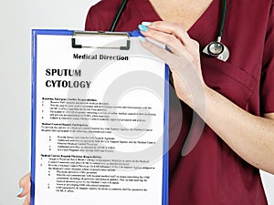 Conceptual photo about SPUTUM CYTOLOGY with written text