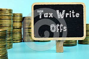Conceptual photo about Tax Write Offs with handwritten phrase photo