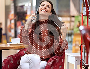 Conceptual picture of an elegant lady during shopping