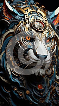 Conceptual and powerful tiger design.