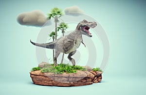 Conceptual presentation scene of a Tyrannosaurus