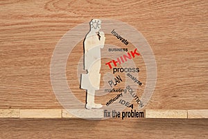 Conceptual of problem solving, overcoming challenges and using i