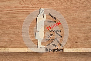 Conceptual of problem solving, overcoming challenges and using i photo