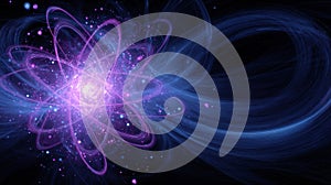 Conceptual Quantum Computer Processor With Encryption Shield and Swirling Light Particles Creating Secure Cybersecurity