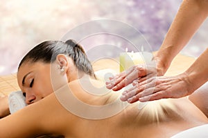 Conceptual reiki healing session. photo