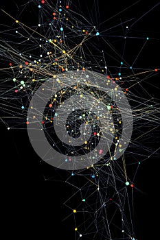 Conceptual Representation of Connected Data Points in a Dynamic Visual Network