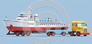 Conceptual representation of different types of global freight transportation as toys, types and ways of transporting goods and