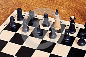 Conceptual representation of a traitor in government based on chess pieces