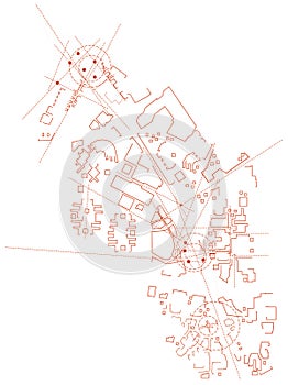 Conceptual scheme or master plan of the city