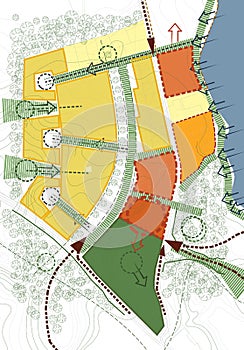 Conceptual scheme, master plan, city map