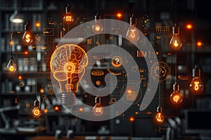 AI Brain Network Concept â Data Flow, Neural Connections, Machine Learning & Cognitive Thinking. AI Generated